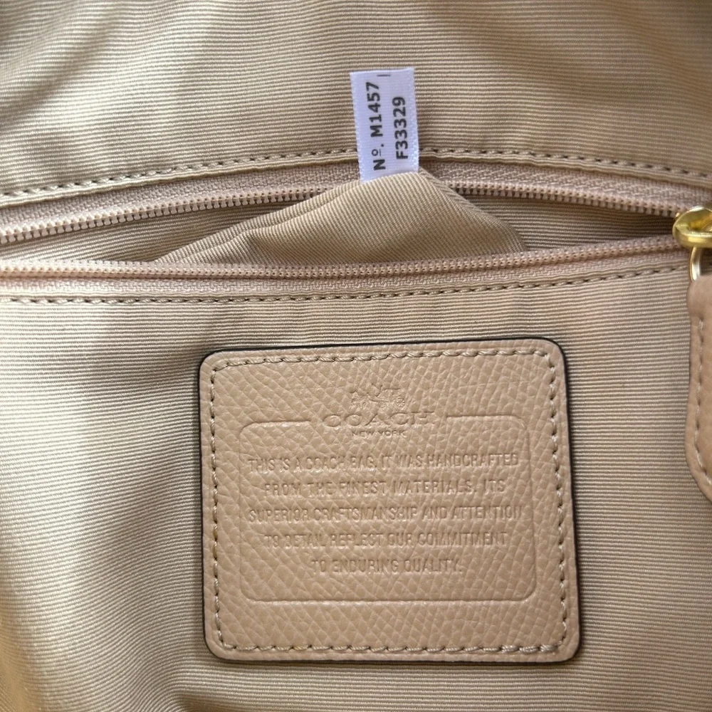 Coach Mini Bennet Sand Crossgrain Leather Satchel F33329 EUC Like New